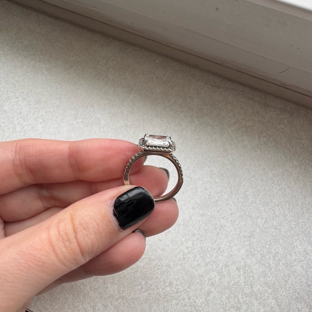 Pandora Rectangular Sparkling Halo Ring - image 6